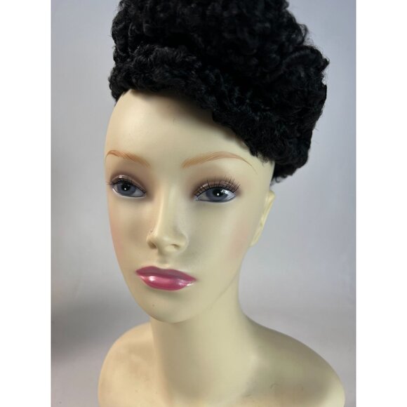 Vintage Hazel Eller Custom Black Persian Lamb Beret Hat - Picture 14 of 16